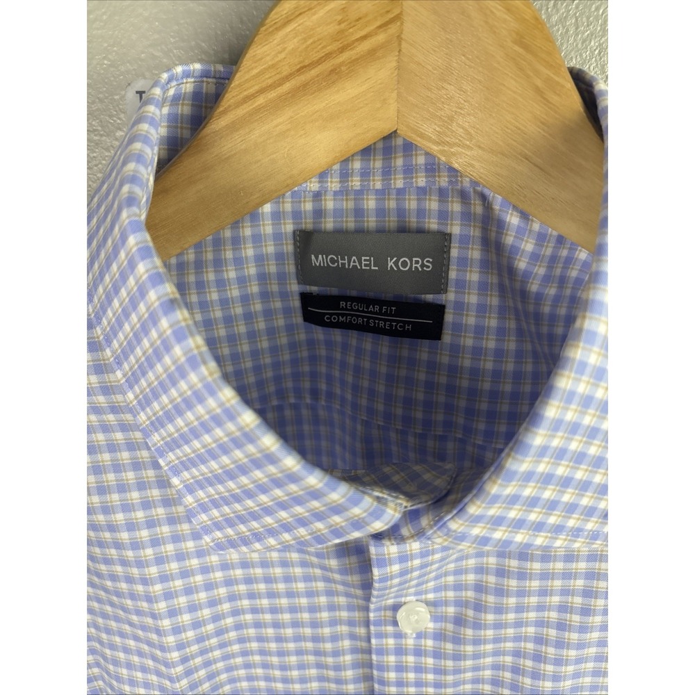 Michael Kors Long Sleeve Button Up Shirt Size Large Comfort Stretch - Picture 2 of 8